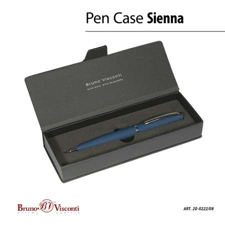 Ручка шариковая Bruno Visconti автоматическая sienna цвет корпуса синий 1 мм синий в футляре из экокожи