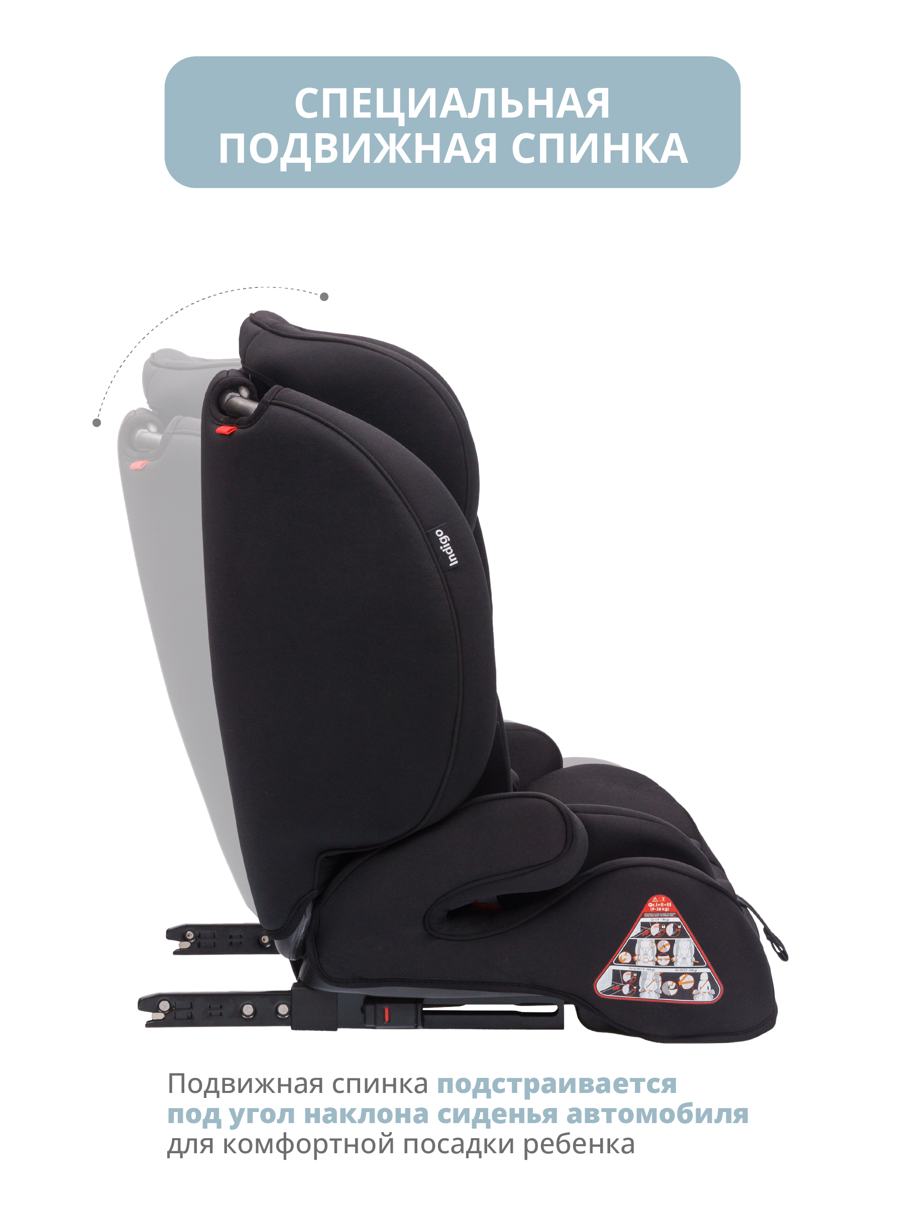 Автокресло Indigo Winner Isofix 1/2/3 (9-36 кг) - фото 5