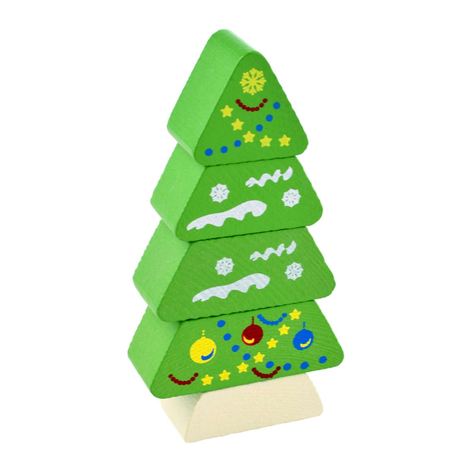 Пирамидка деревянная Томик безосевая развивающая игрушка Ёлочка 5 деталей 512 - фото 1