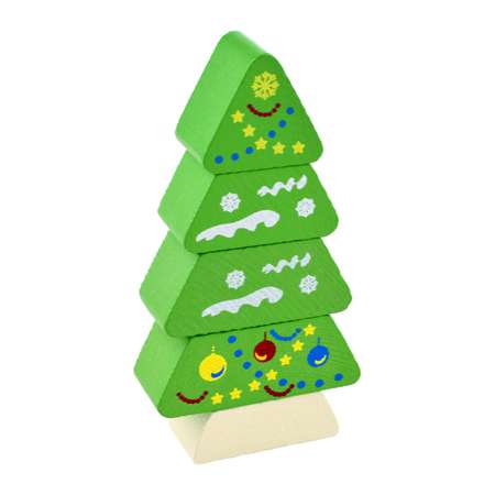Пирамидка деревянная Томик безосевая развивающая игрушка Ёлочка 5 деталей 512