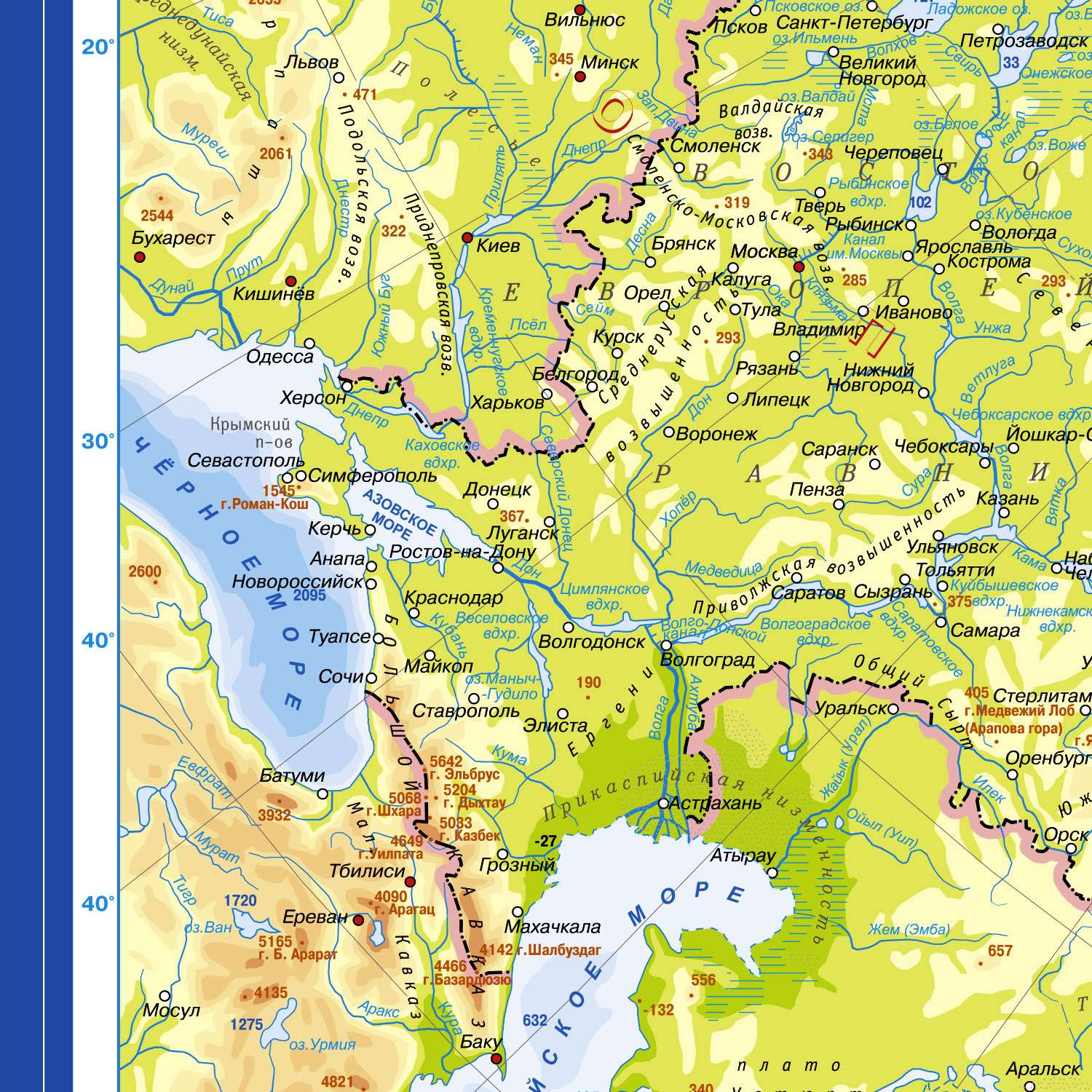 Карта России с городами подробная 2022