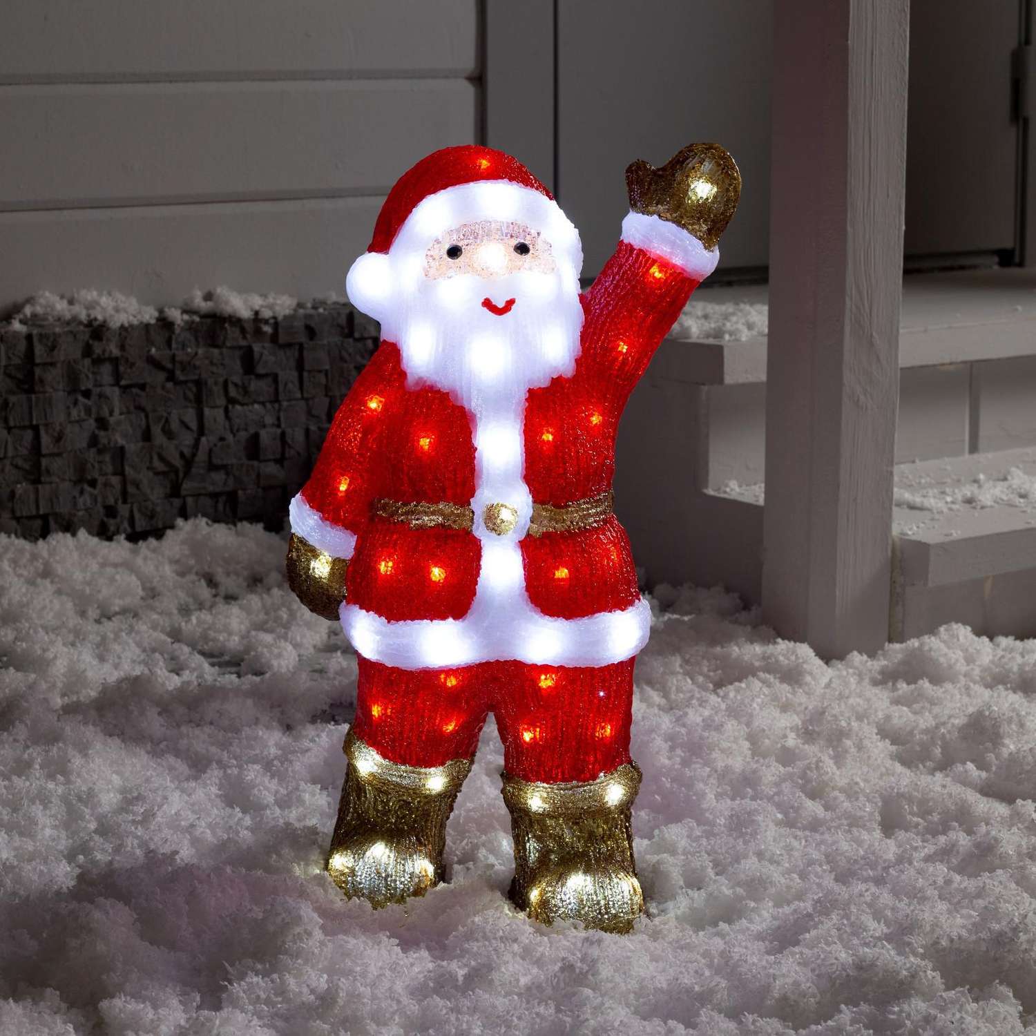Светодиодная Luazon фигура «Приветливый Дед Мороз» 22 × 30 × 20 см акрил 40 LED 220 В свечение белое - фото 1