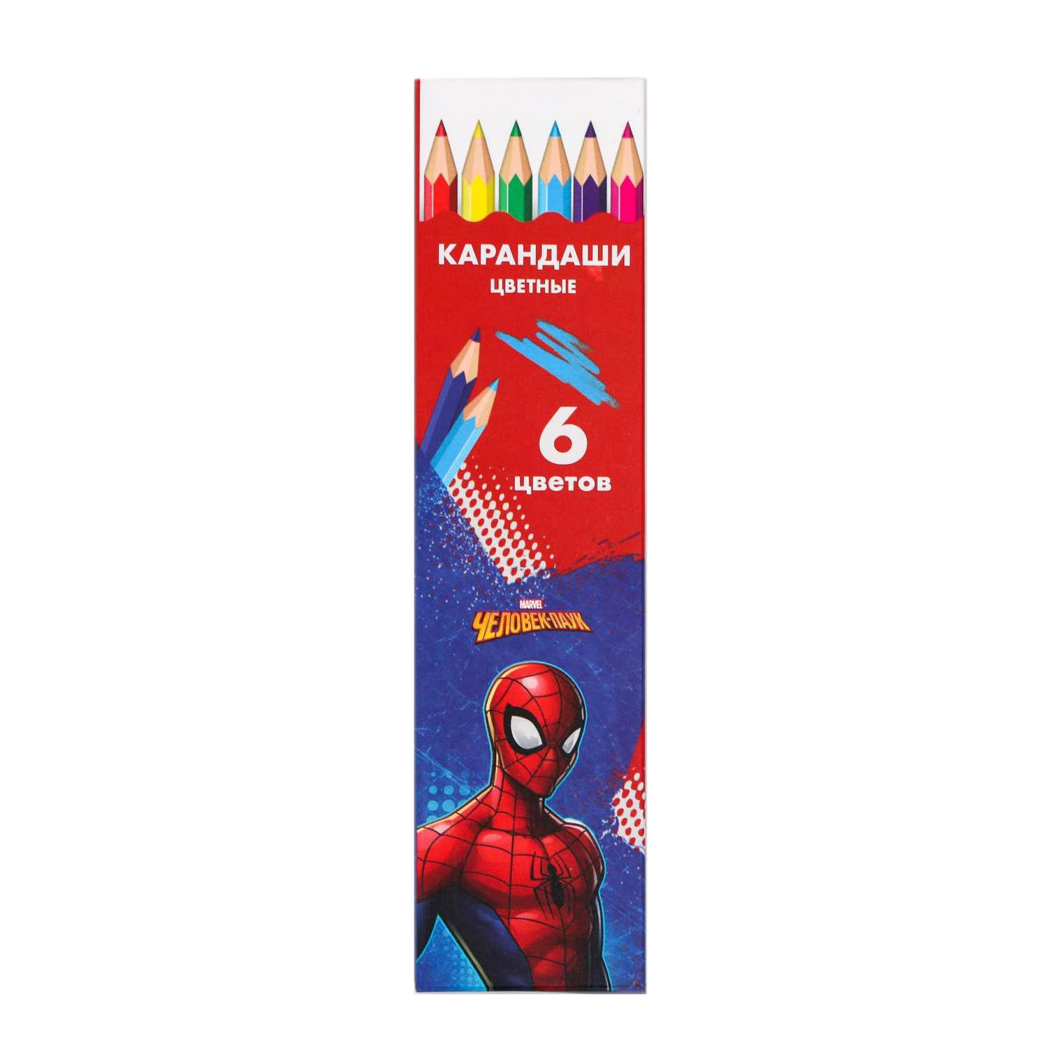 Карандаши MARVEL 6 цветов «Супергерой» - фото 1