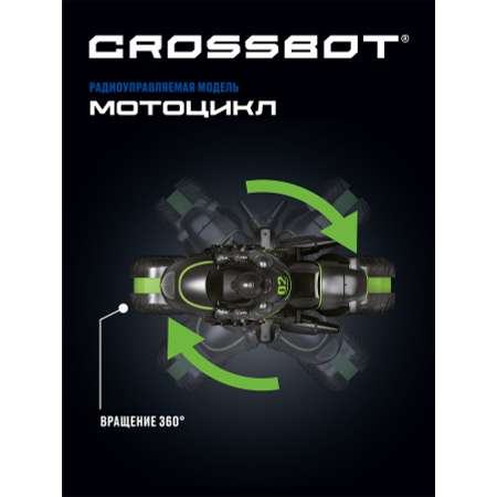 Машина на пульте управления CROSSBOT мотоцикл. Разворот колес. Движение боком