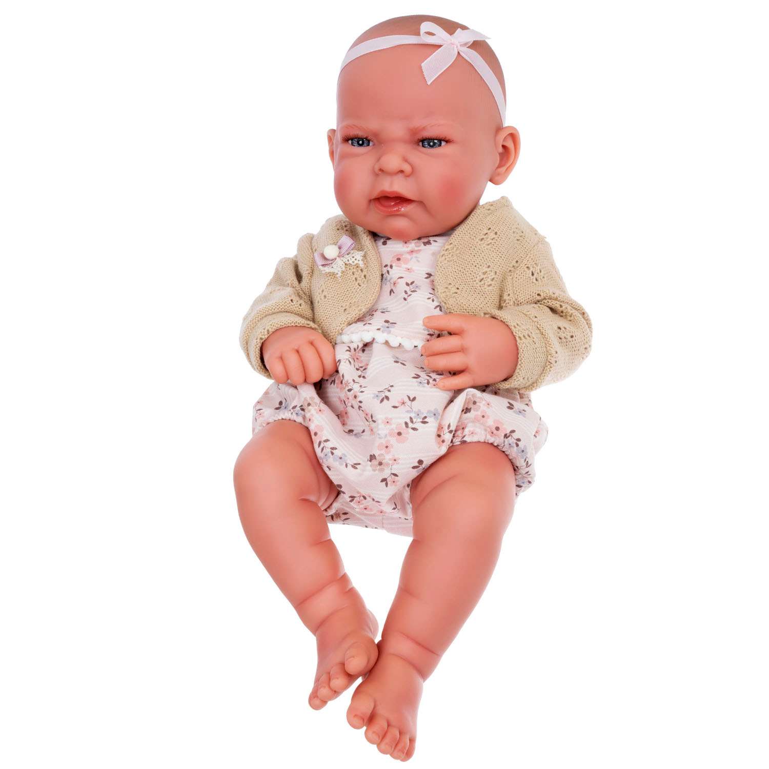 Кукла-пупс Antonio Juan Реборн Соня в розовом 42 см виниловая 5082 - фото 1