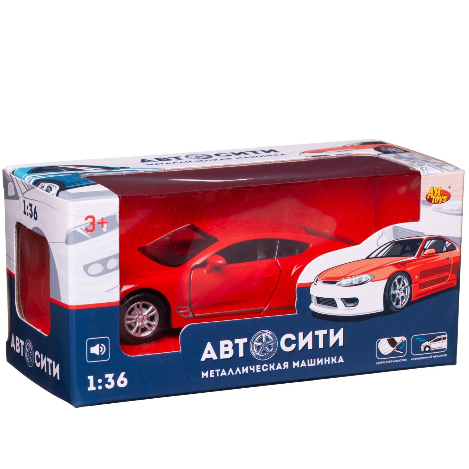 Автомобиль Abtoys АвтоСити 1:36 красный C-00523/красный - фото 3