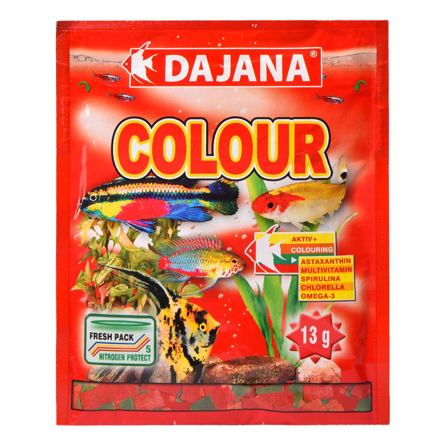 Корм для рыб DAJANA Colour Flakes Хлопья 80мл DP002S - фото 1