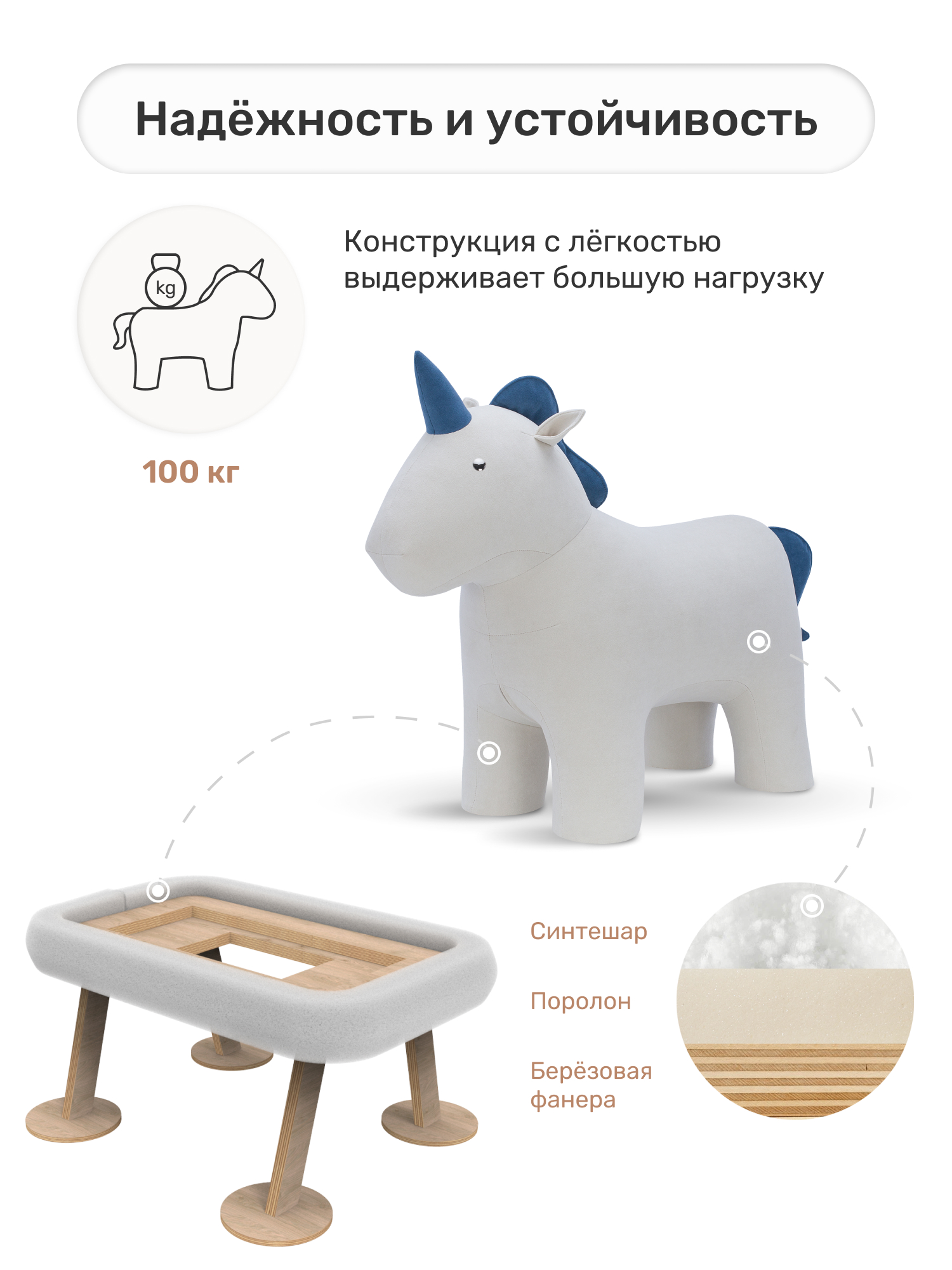 Пуф Leset Unicorn ткань Omega 30 / Omega 45 - фото 3