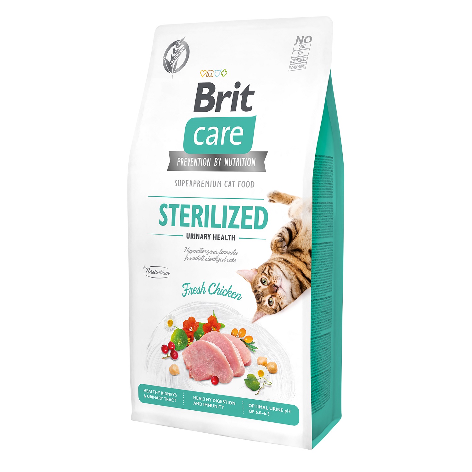 Корм для кошек Brit 7кг Care GF Sterilized Urinary Health для стерилизованных Профилактика МКБ - фото 1