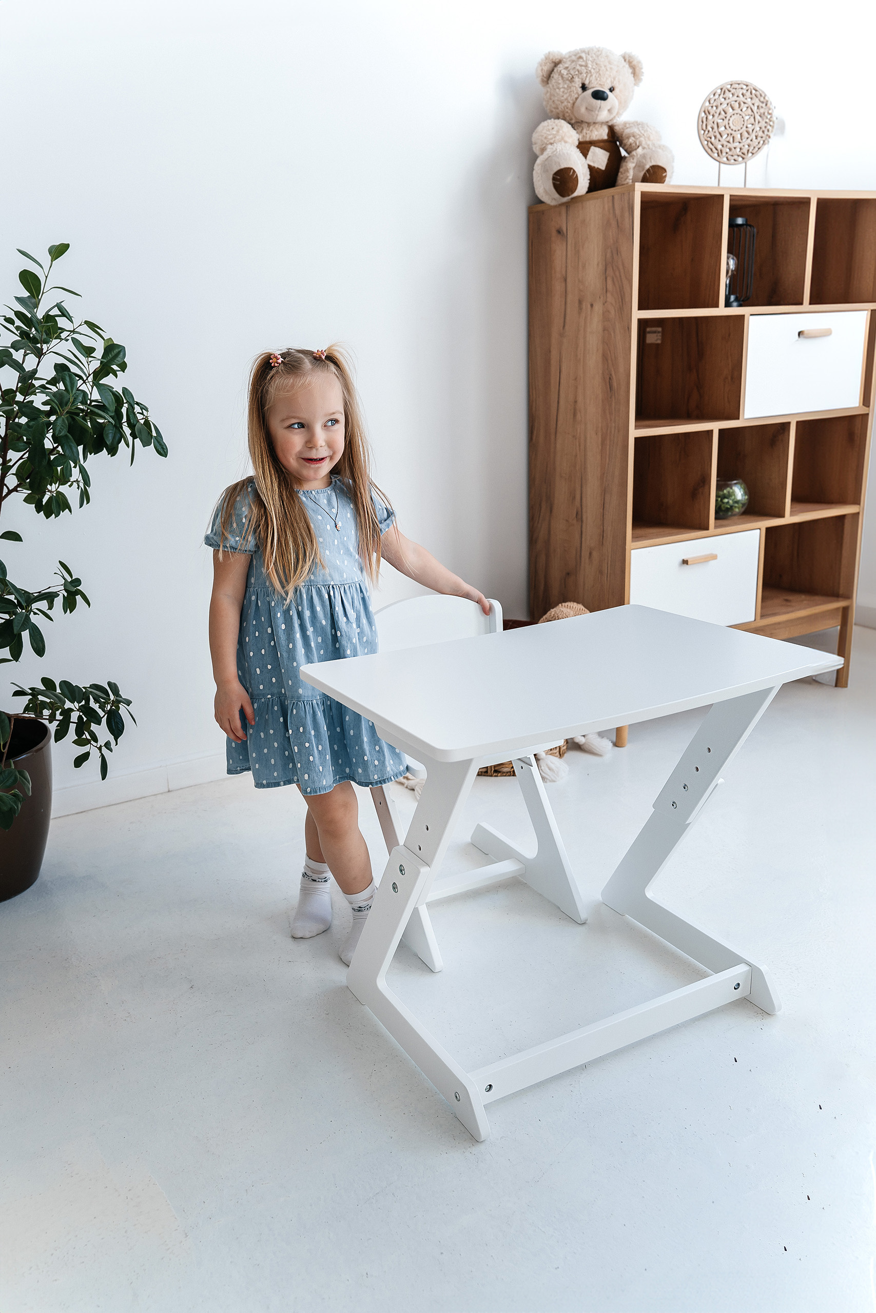 Детский растущий стол и стул Коняша белый - фото 7