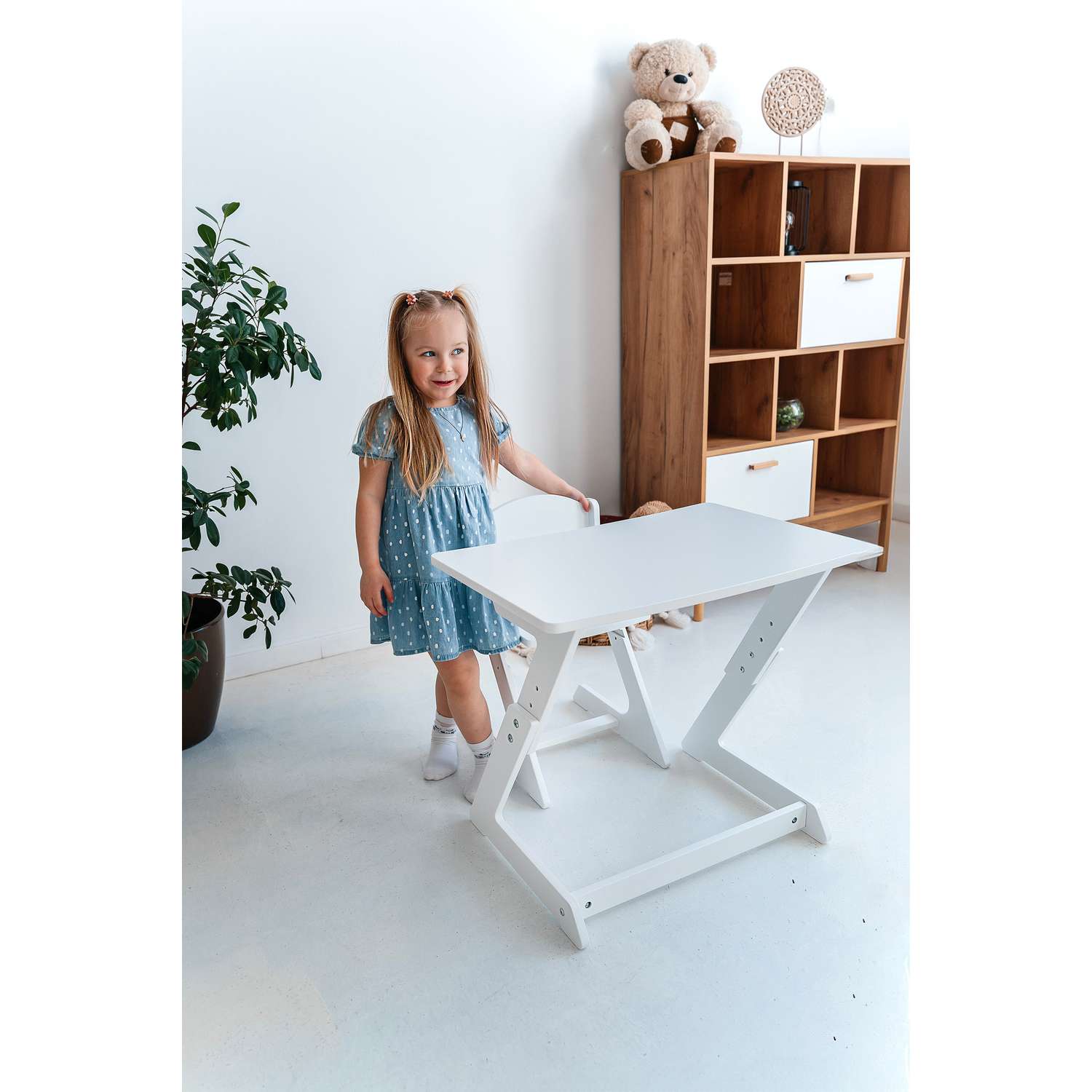 Детский растущий стол и стул Коняша белый - фото 7