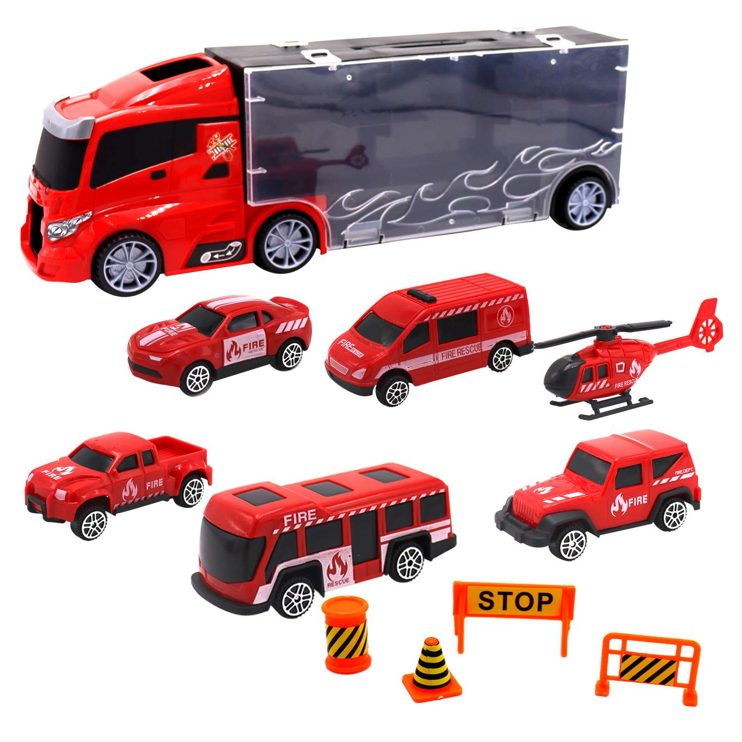 Игровой набор Funky Toys машина-кейс пожарная 6 штук FT0314423-МП FT0314423-МП - фото 2