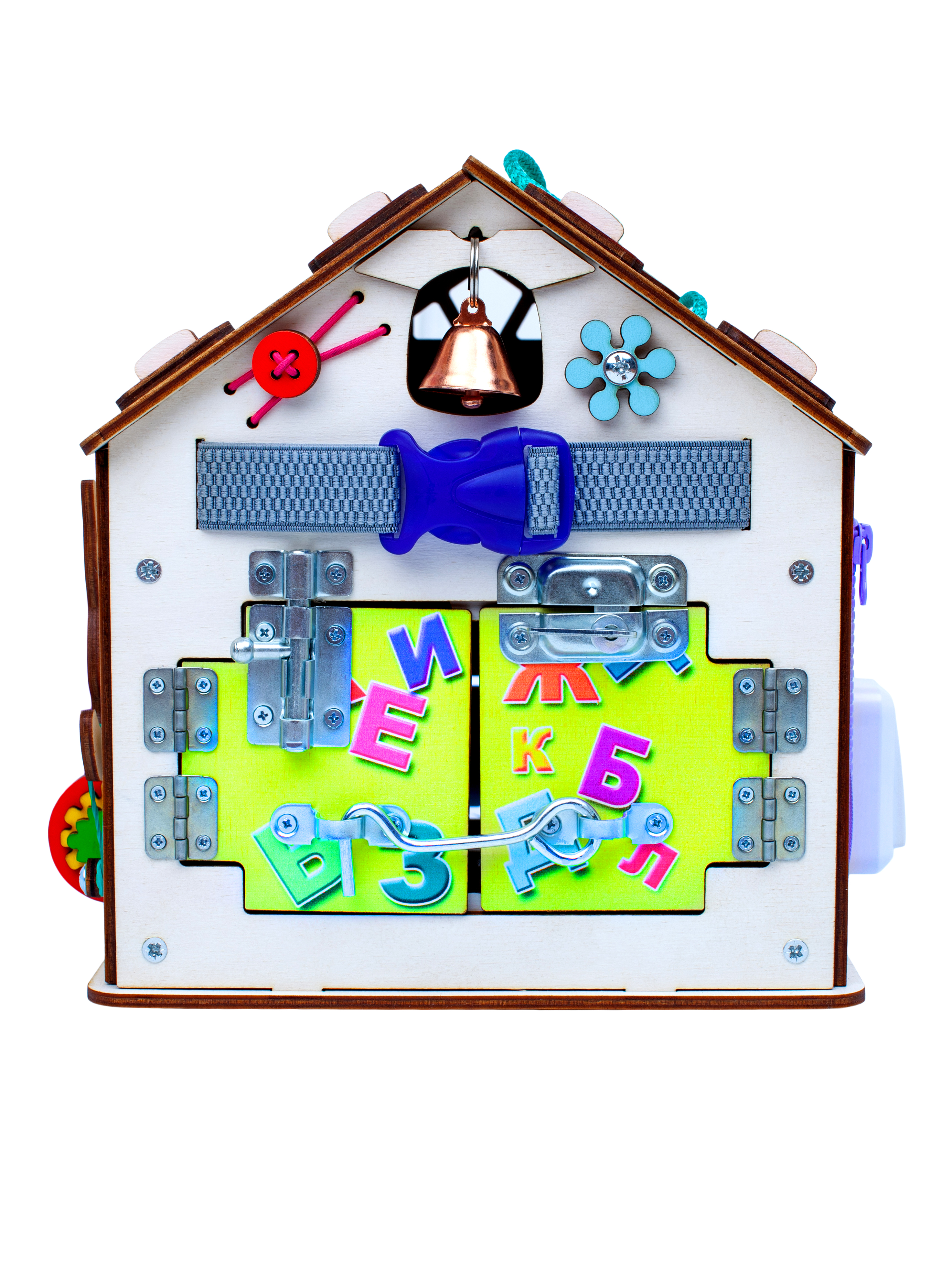 Бизиборд Jolly Kids развивающий домик со светом Котик - фото 4