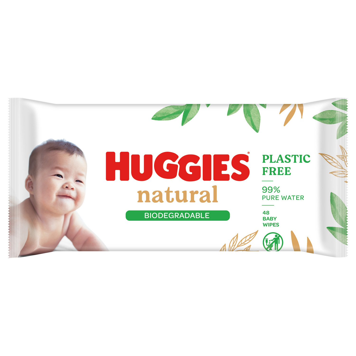 Салфетки влажные Huggies Natural 48шт - фото 2