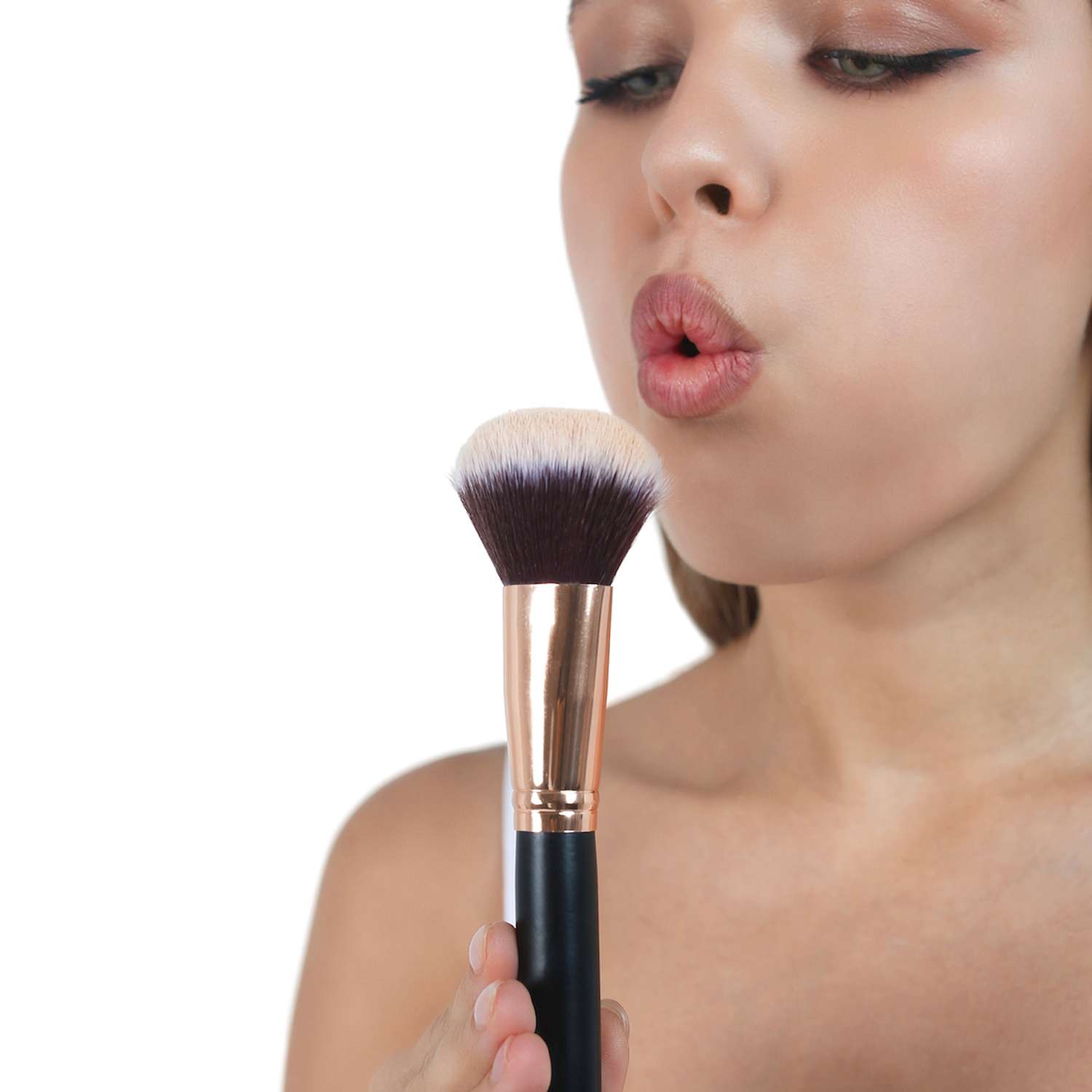 Кисть косметическая Beauty4Life для пудры и пудровых текстур черная - фото 3