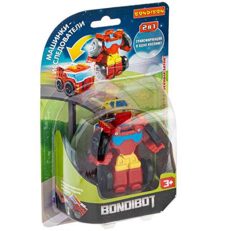 Трансформер BONDIBON Bondibot Робот-пожарная машинка исследователь 2 в 1 красного цвета