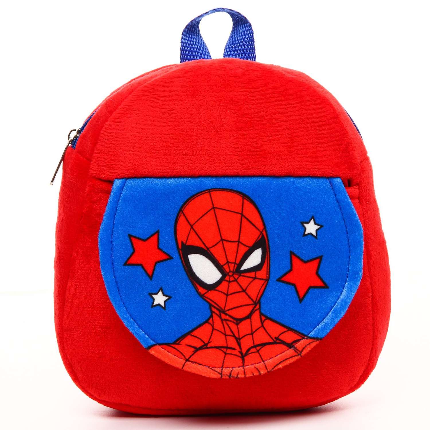 Рюкзак MARVEL плюшевый на молнии с карманом 19х22 см Человек-паук - фото 2
