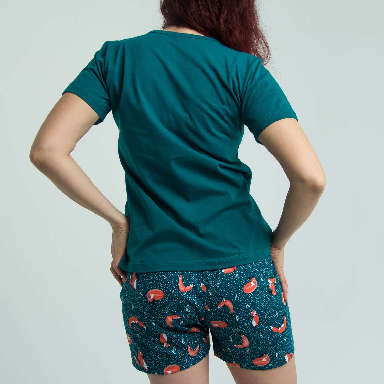 Пижама KARIM Пижама-KGU3014-шорты-футболка/изумруд-лисы - фото 2