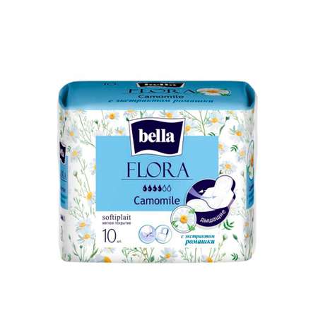 Гигиенические прокладки BELLA Flora Camomile с экстрактом Ромашки 10 шт