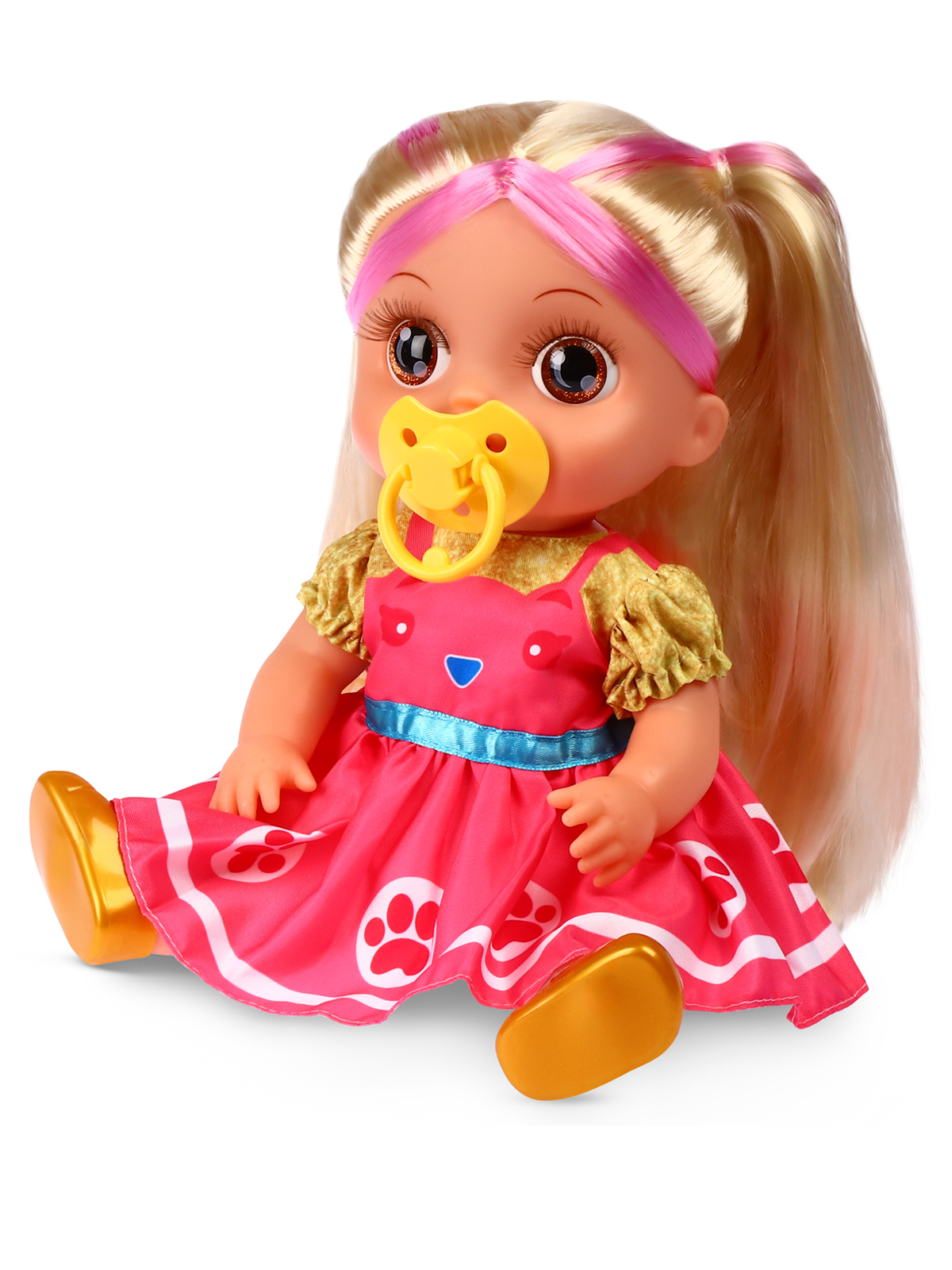 Кукла AMORE BELLO С розовыми волосами бутылочка желтый горшок соска JB0211646 - фото 9