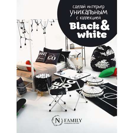 Подушка декоративная 50*50см N Family двусторонняя Sport velo колесо из коллекции Black/white