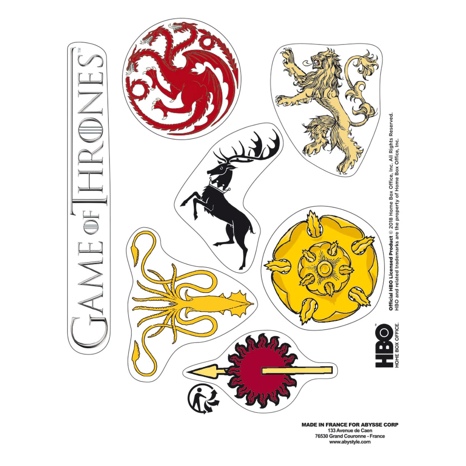 Наклейки ABYStyle Game of Thrones Stark Sigils ABYDCO357 - фото 2