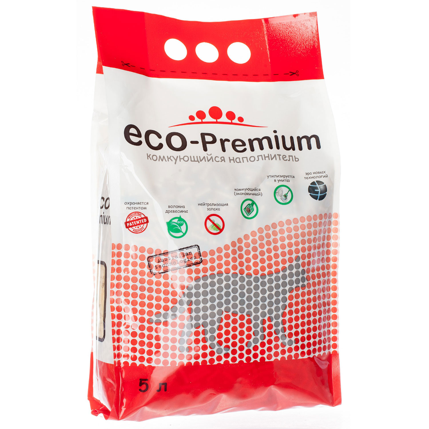 Наполнитель древесный Eco-Premium Green комкующийся, 1,9 кг