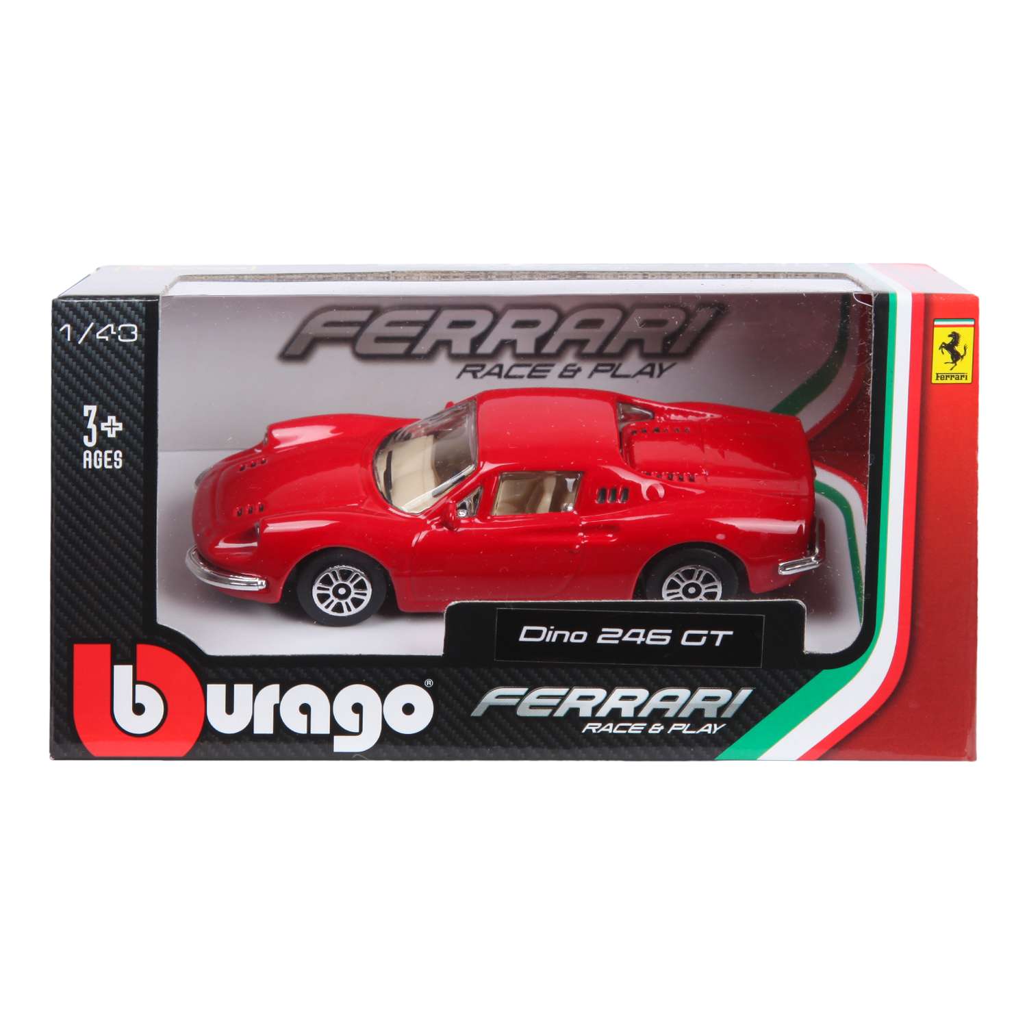Машина BBurago 1:43 Ferrari Dino 246Gt 18-31105W 18-31105W - фото 2