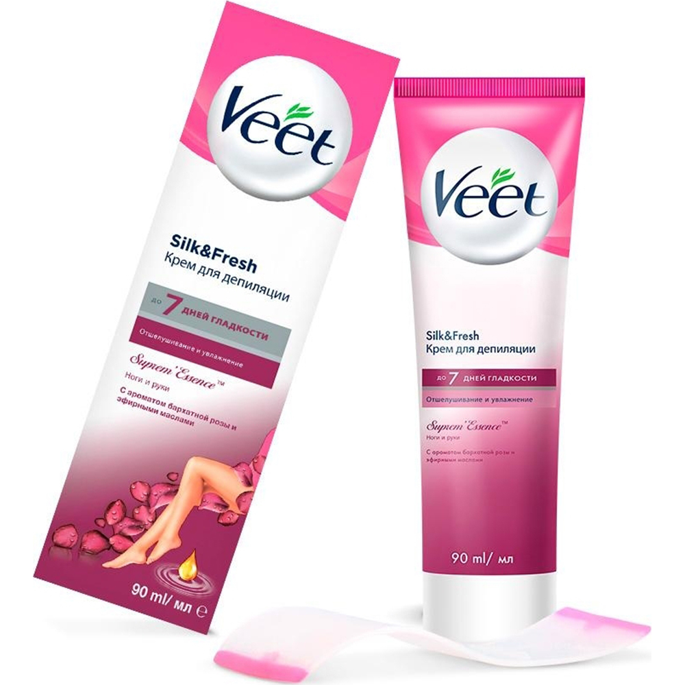 Крем для депиляции VEET С ароматом бархатной розы и эфирными маслами 90мл - фото 1