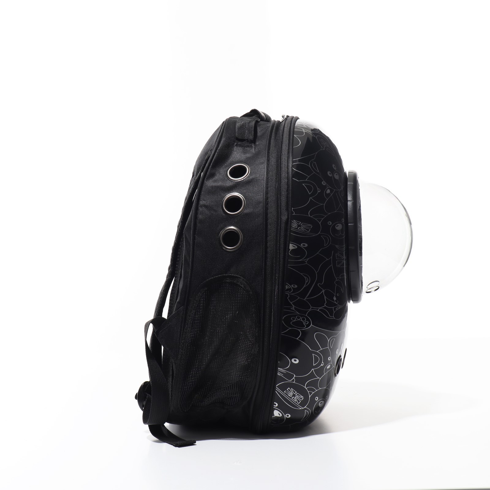Рюкзак для переноски Пижон с окном для обзора «Медвежата» 32х26х44 см чёрный - фото 3