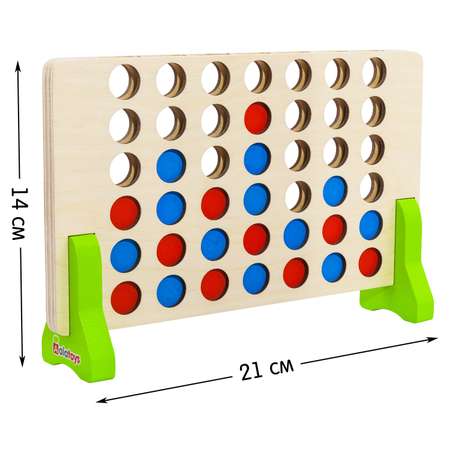 Настольная игра 4 в ряд 42 фишки Alatoys деревянная развивающая Монтессори