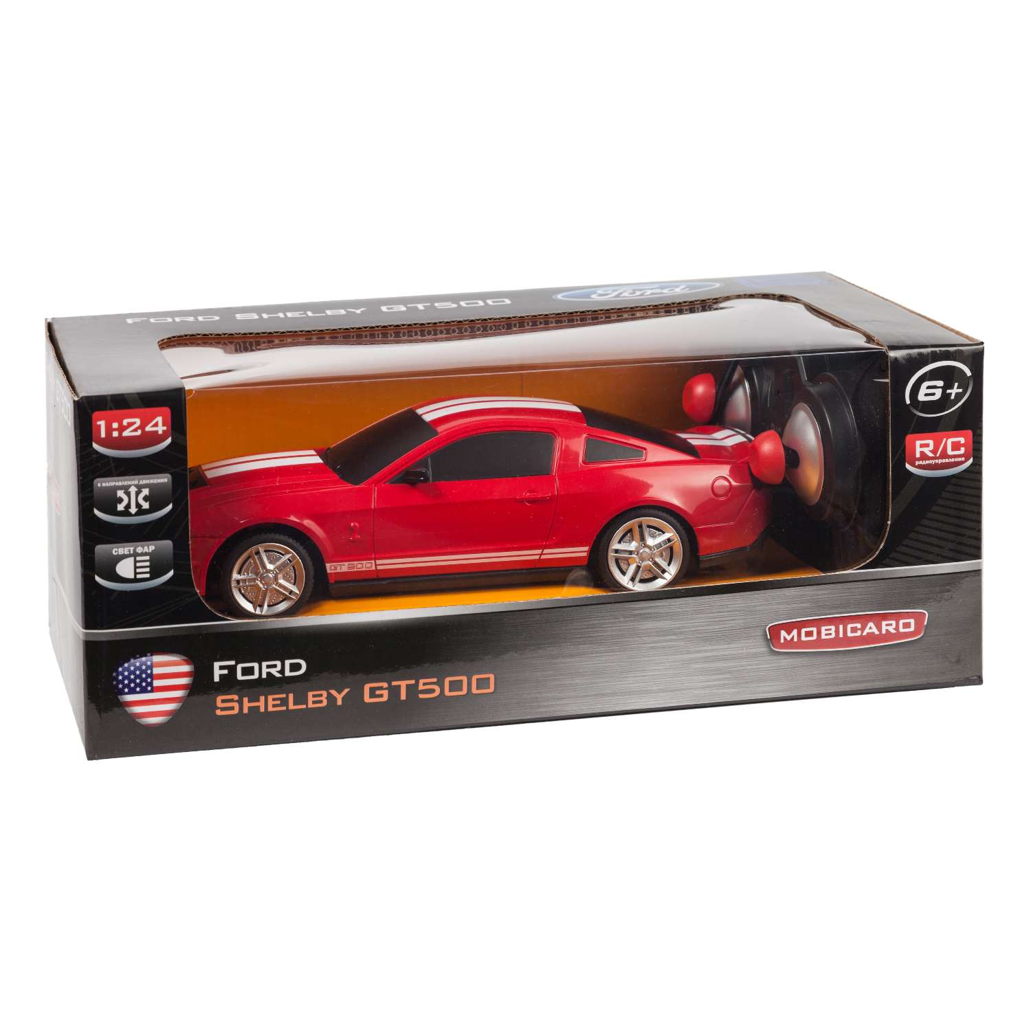 Машинка радиоуправляемая Mobicaro Mustang GT500 1:24 Красная - фото 3