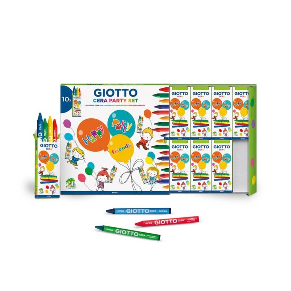 Набор восковых мелков GIOTTO CERA PARTY SET Подарочный 10 комплектов по 4 штуки - фото 4