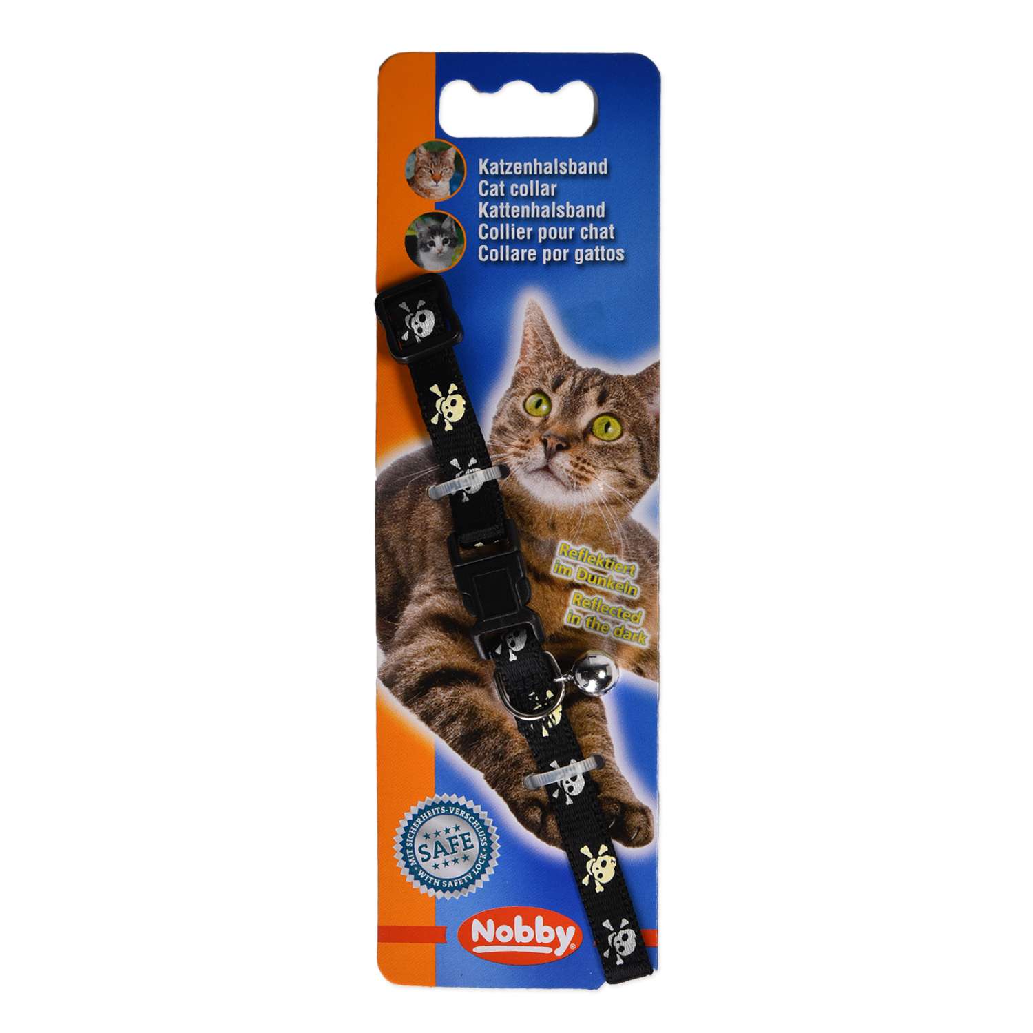 Ошейник для кошек Nobby с бубенчиком Пират Черный 78075 - фото 2