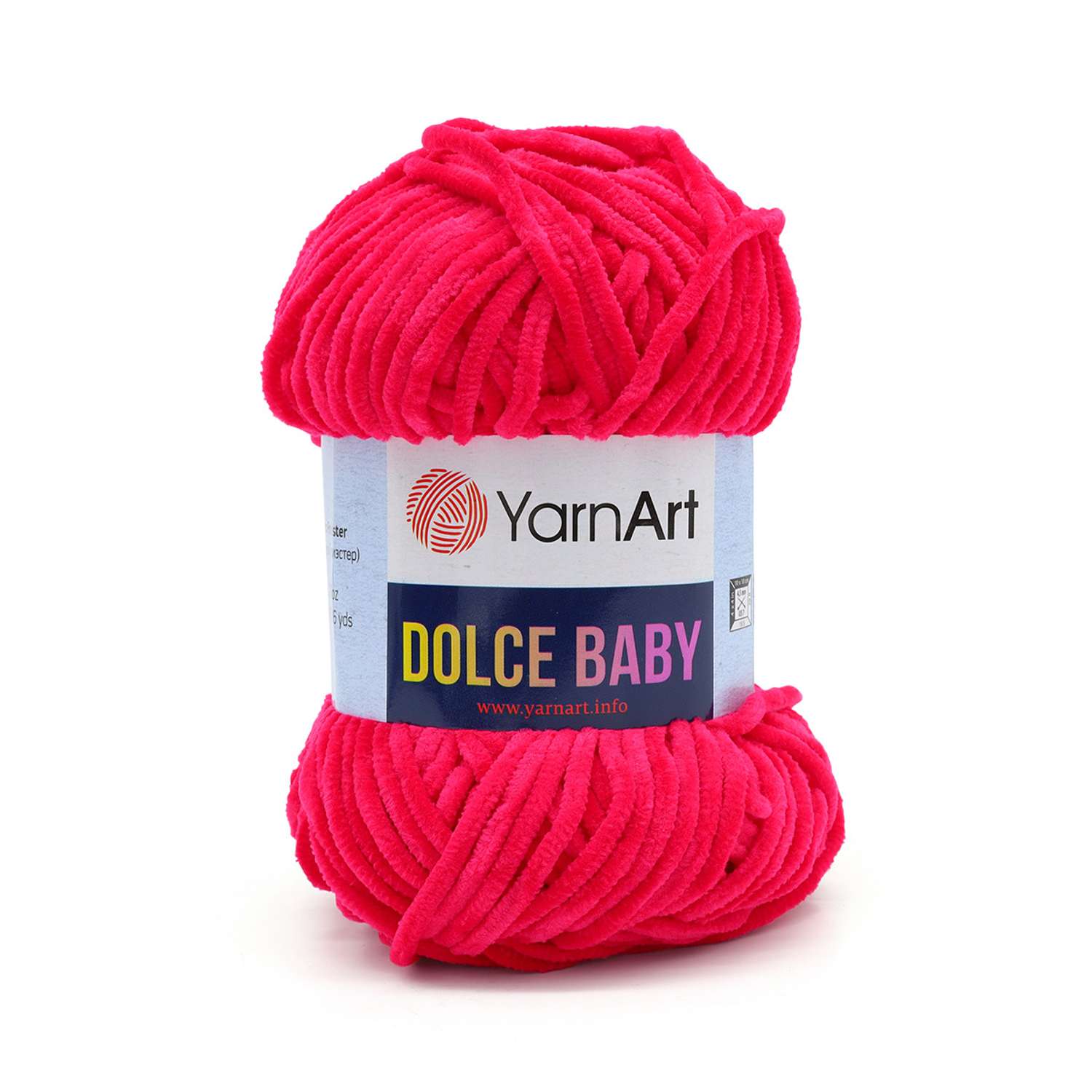 Пряжа для вязания YarnArt Dolce Baby 50 гр 85 м микрополиэстер нежная плюшевая 5 мотков 759 ярко-розовый - фото 4
