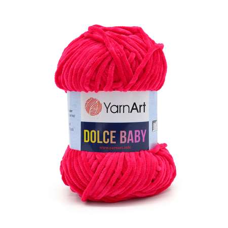 Пряжа для вязания YarnArt Dolce Baby 50 гр 85 м микрополиэстер нежная плюшевая 5 мотков 759 ярко-розовый