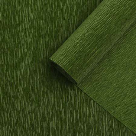Бумага Айрис гофрированная креповая для творчества 50 см х 2.5 м 180 г травяная