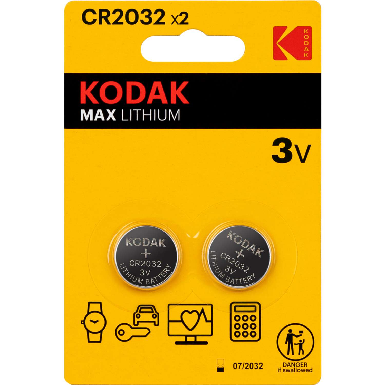 Батарейки Kodak CR2032-2BL Max Lithium (60/240/43200) - фото 2