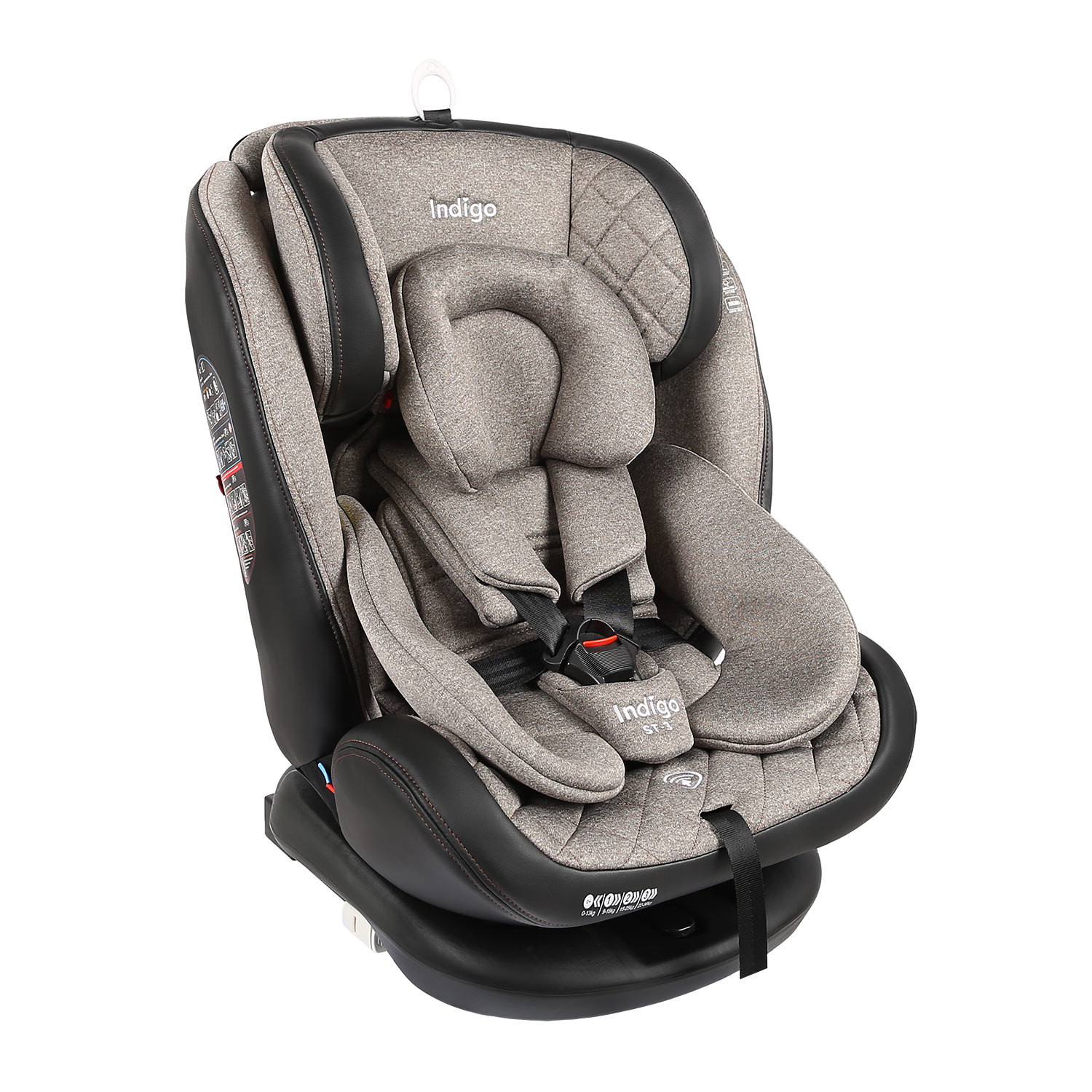 Автокресло Indigo Aero ST-3 Isofix растущее поворотное 0-36 кг бежевый - фото 1