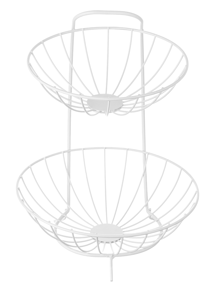 Корзина для фруктов El Casa 28х26.5х35.5 см белая двухъярусная - фото 6