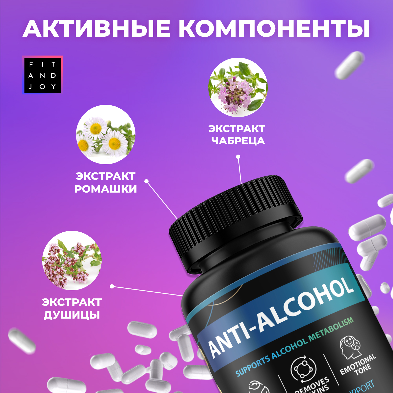 Средство от похмелья FIT AND JOY янтарная кислота от алкоголизма купить по  цене 649 ₽ в интернет-магазине Детский мир