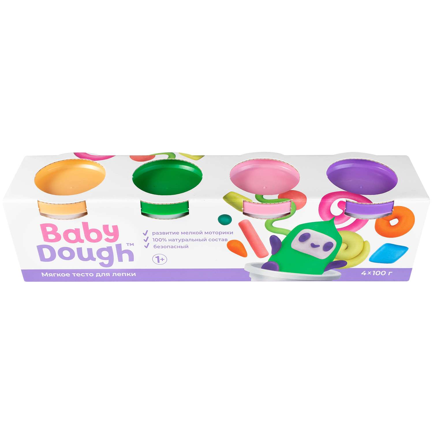 Тесто для лепки BabyDough Play-Doh! 4 цвета - фото 8