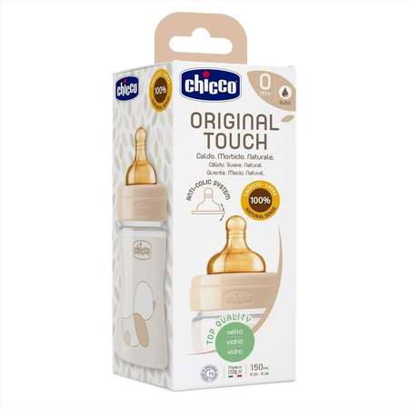 Бутылочка для кормления Chicco Original Touch Glass Uni с соской 150мл с 0месяцев 340728560