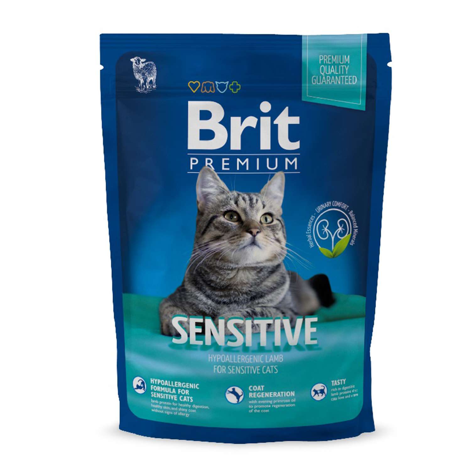 Корм для кошек Brit 1,5кг Premium чувствительное пищеварение ягненок - фото 1