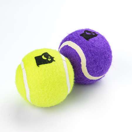 Игрушка для собак Mr.Kranch Теннисный мяч средний 6.3см 2шт Желтый-Фиолетовый