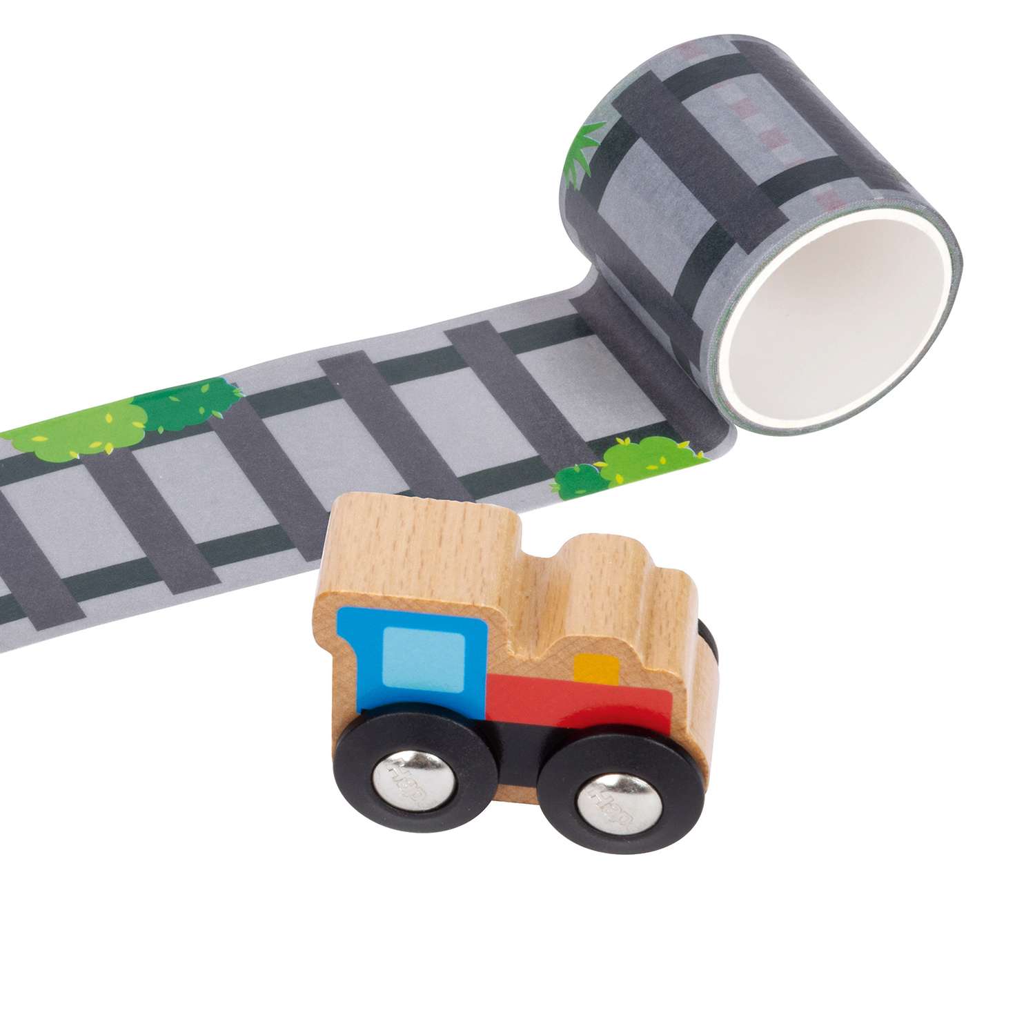 Детский игровой набор HAPE Деревянный поезд с лентой рельсов - фото 3