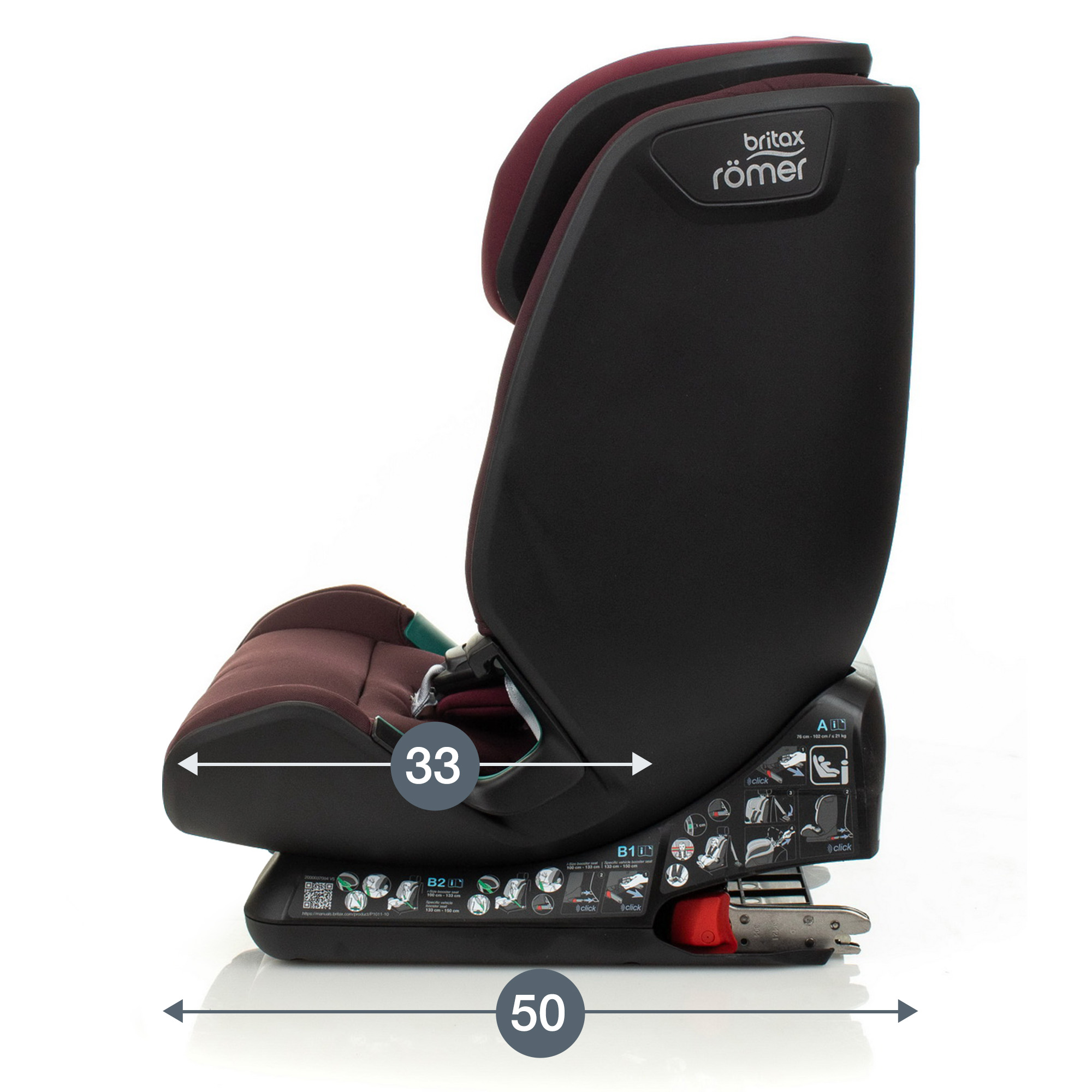 Автокресло Britax Roemer Advansafix M i-Size Burgundy Red Trendline - фото 13