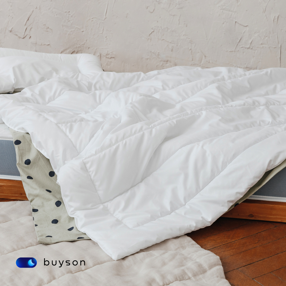 Одеяло buyson BuySweet 140х105 см с наполнителем полиэфирное волокно белое - фото 7