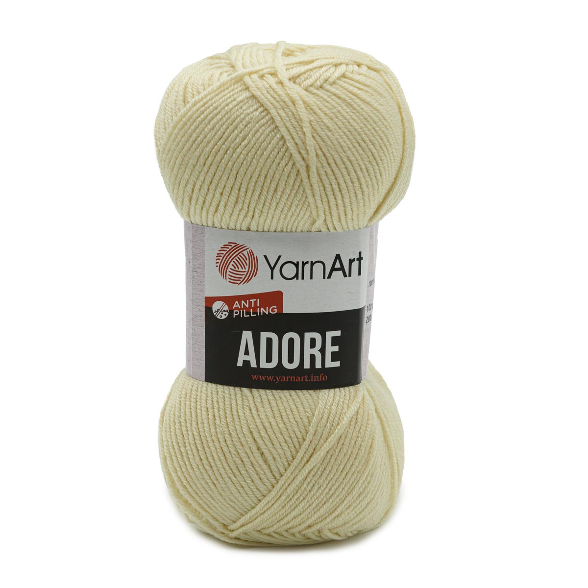 Пряжа для вязания YarnArt Adore 100 гр 280 м акрил с эффектом анти-пиллинга 5 мотков 331 молочный - фото 5