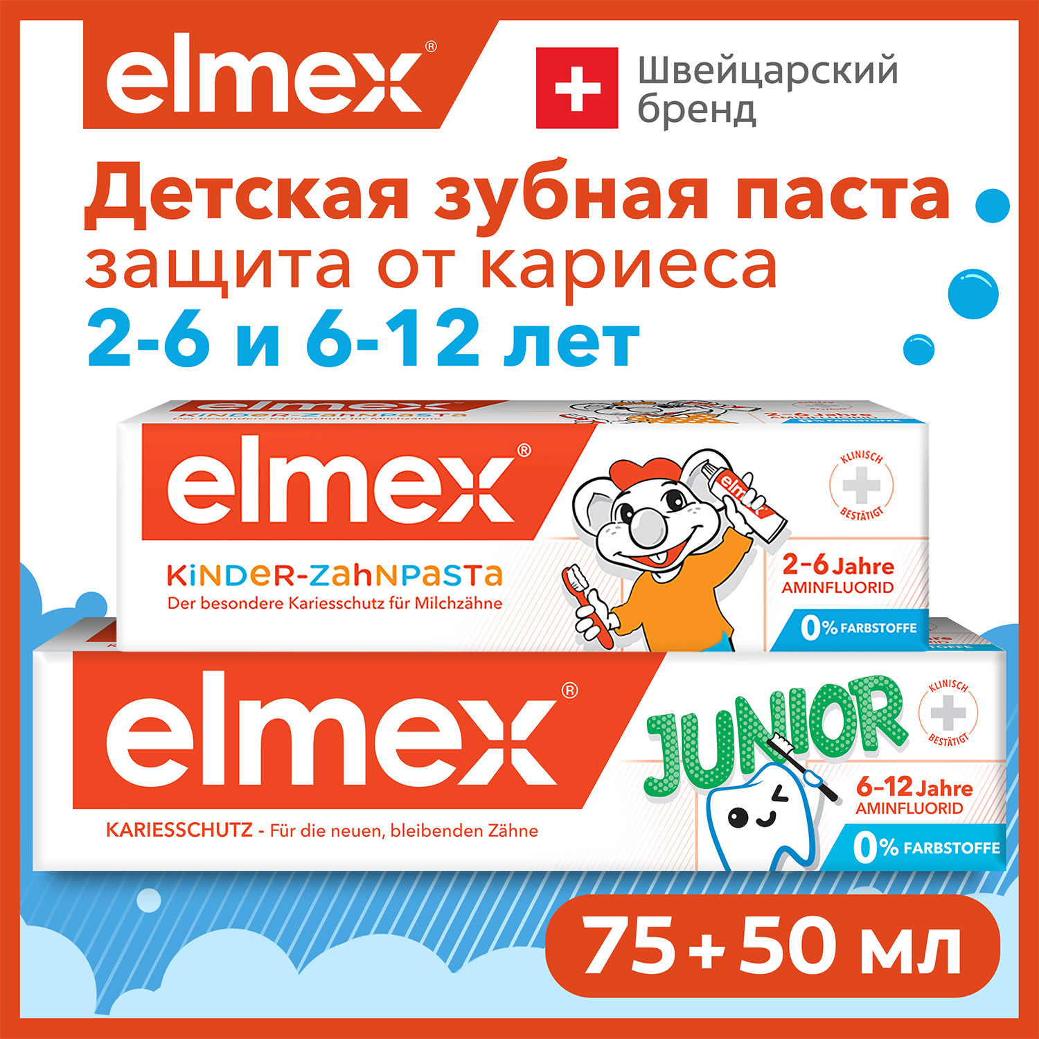 Набор зубных паст Elmex Для детей 2-6 и 6-12 лет 2 шт. - фото 5